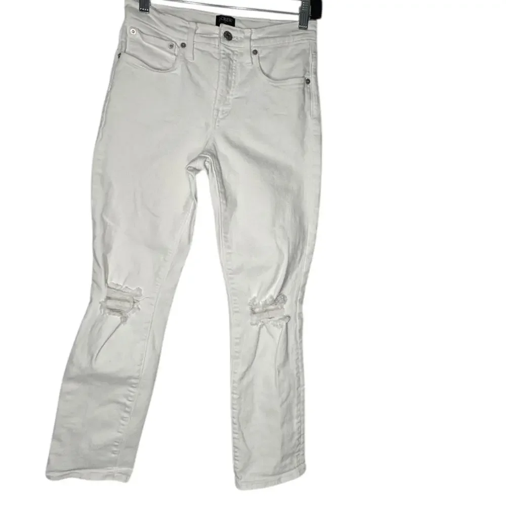 J.Crew Slim Boyfriend Jeans Size 25 White Distressed Denim